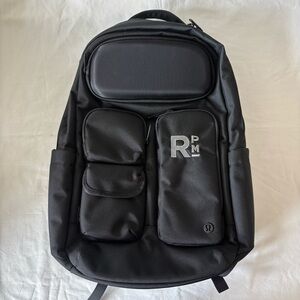 Lululemon Cruiser Backpack Black Embroidered Like New